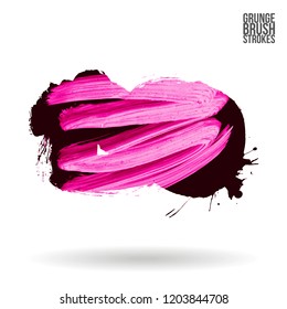 Brush stroke and texture. Grunge vector abstract hand - painted element. Underline and border.