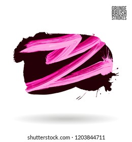 Brush stroke and texture. Grunge vector abstract hand - painted element. Underline and border.