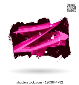 Brush stroke and texture. Grunge vector abstract hand - painted element. Underline and border.