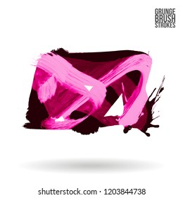 Brush stroke and texture. Grunge vector abstract hand - painted element. Underline and border.