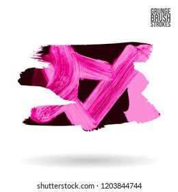 Brush stroke and texture. Grunge vector abstract hand - painted element. Underline and border.