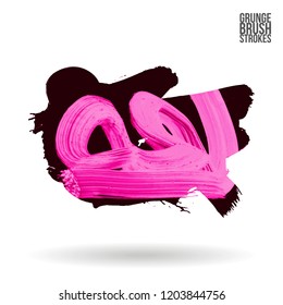 Brush stroke and texture. Grunge vector abstract hand - painted element. Underline and border.