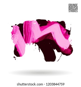 Brush stroke and texture. Grunge vector abstract hand - painted element. Underline and border.