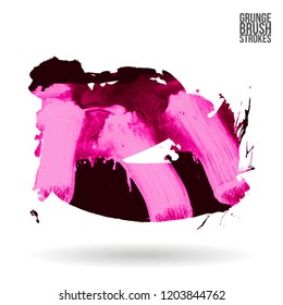 Brush stroke and texture. Grunge vector abstract hand - painted element. Underline and border.