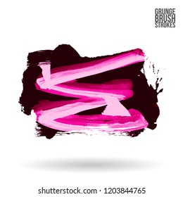 Brush stroke and texture. Grunge vector abstract hand - painted element. Underline and border.