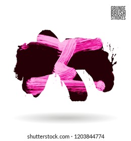 Brush stroke and texture. Grunge vector abstract hand - painted element. Underline and border.