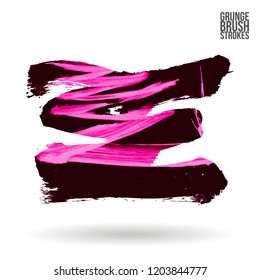 Brush stroke and texture. Grunge vector abstract hand - painted element. Underline and border.