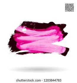 Brush stroke and texture. Grunge vector abstract hand - painted element. Underline and border.