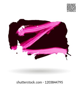 Brush stroke and texture. Grunge vector abstract hand - painted element. Underline and border.