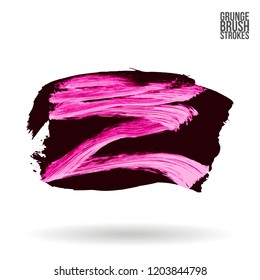 Brush stroke and texture. Grunge vector abstract hand - painted element. Underline and border.