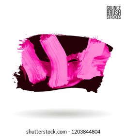 Brush stroke and texture. Grunge vector abstract hand - painted element. Underline and border.