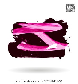 Brush stroke and texture. Grunge vector abstract hand - painted element. Underline and border.