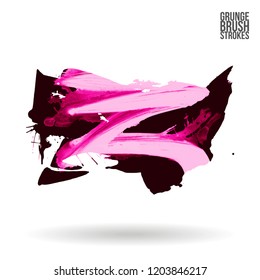 Brush stroke and texture. Grunge vector abstract hand - painted element. Underline and border.