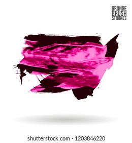 Brush stroke and texture. Grunge vector abstract hand - painted element. Underline and border.