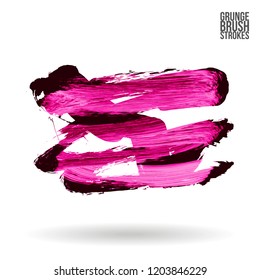 Brush stroke and texture. Grunge vector abstract hand - painted element. Underline and border.