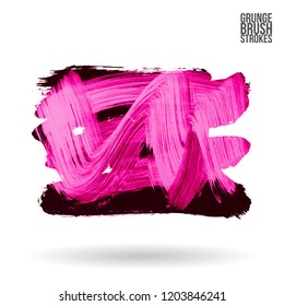 Brush stroke and texture. Grunge vector abstract hand - painted element. Underline and border.