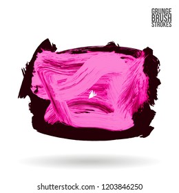 Brush stroke and texture. Grunge vector abstract hand - painted element. Underline and border.