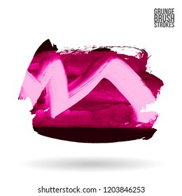 Brush stroke and texture. Grunge vector abstract hand - painted element. Underline and border.