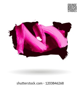 Brush stroke and texture. Grunge vector abstract hand - painted element. Underline and border.