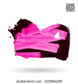 Brush stroke and texture. Grunge vector abstract hand - painted element. Underline and border.