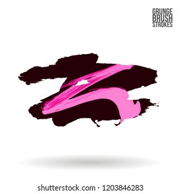 Brush stroke and texture. Grunge vector abstract hand - painted element. Underline and border.