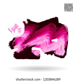 Brush stroke and texture. Grunge vector abstract hand - painted element. Underline and border.