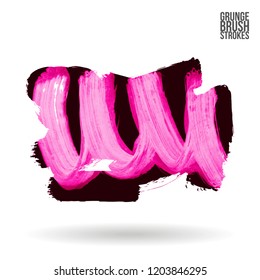 Brush stroke and texture. Grunge vector abstract hand - painted element. Underline and border.