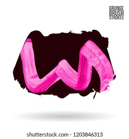 Brush stroke and texture. Grunge vector abstract hand - painted element. Underline and border.