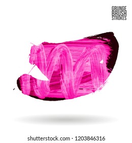 Brush stroke and texture. Grunge vector abstract hand - painted element. Underline and border.