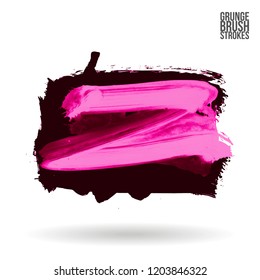 Brush stroke and texture. Grunge vector abstract hand - painted element. Underline and border.