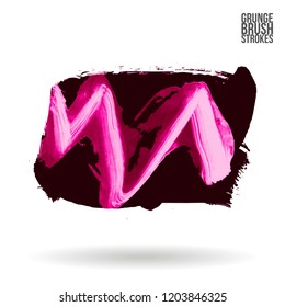 Brush stroke and texture. Grunge vector abstract hand - painted element. Underline and border.