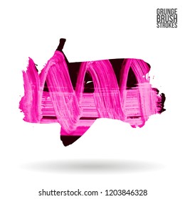Brush stroke and texture. Grunge vector abstract hand - painted element. Underline and border.