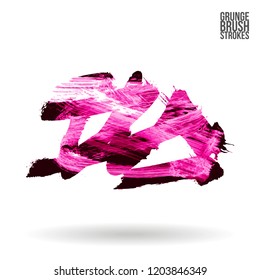 Brush stroke and texture. Grunge vector abstract hand - painted element. Underline and border.