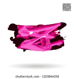 Brush stroke and texture. Grunge vector abstract hand - painted element. Underline and border.