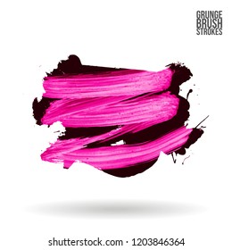 Brush stroke and texture. Grunge vector abstract hand - painted element. Underline and border.