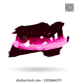Brush stroke and texture. Grunge vector abstract hand - painted element. Underline and border.