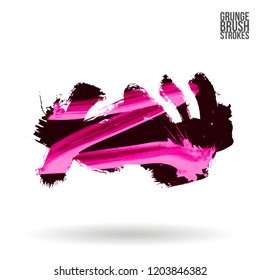 Brush stroke and texture. Grunge vector abstract hand - painted element. Underline and border.