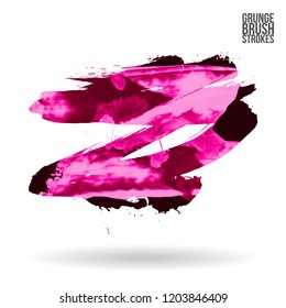 Brush stroke and texture. Grunge vector abstract hand - painted element. Underline and border.