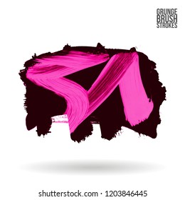 Brush stroke and texture. Grunge vector abstract hand - painted element. Underline and border.