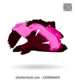Brush stroke and texture. Grunge vector abstract hand - painted element. Underline and border.
