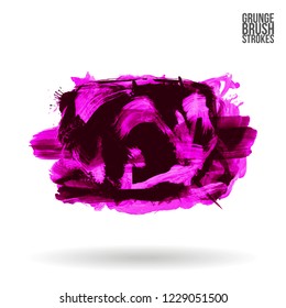 Brush stroke and texture. Grunge vector abstract hand - painted element. Underline and border.
