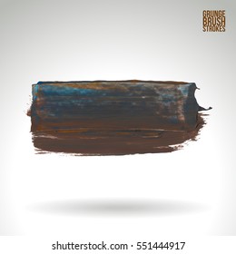 Brush stroke and texture. Grunge vector abstract hand - painted element. Underline and border.