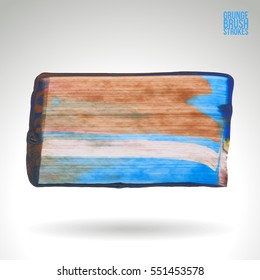 Brush stroke and texture. Grunge vector abstract hand - painted element. Underline and border.