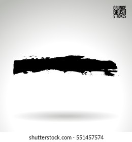 Brush stroke and texture. Grunge vector abstract hand - painted element. Underline and border.