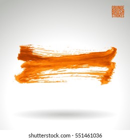 Brush stroke and texture. Grunge vector abstract hand - painted element. Underline and border.