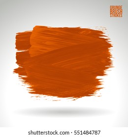 Brush stroke and texture. Grunge vector abstract hand - painted element. Underline and border.