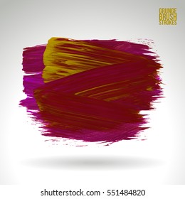 Brush stroke and texture. Grunge vector abstract hand - painted element. Underline and border.