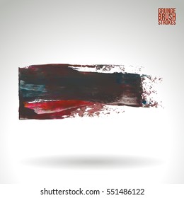 Brush stroke and texture. Grunge vector abstract hand - painted element. Underline and border.