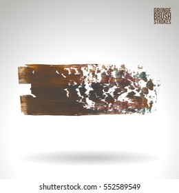 Brush stroke and texture. Grunge vector abstract hand - painted element. Underline and border.