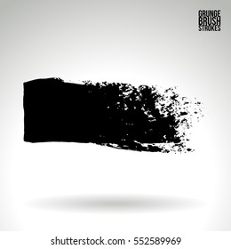 Brush stroke and texture. Grunge vector abstract hand - painted element. Underline and border.